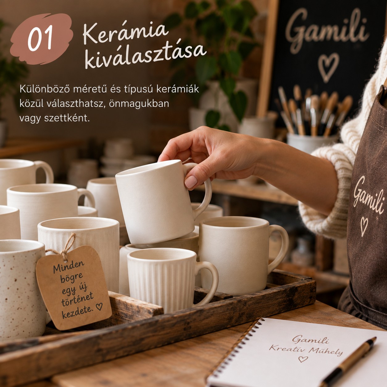 Egyedi kerámia kiválasztása kézzel festett bögréhez